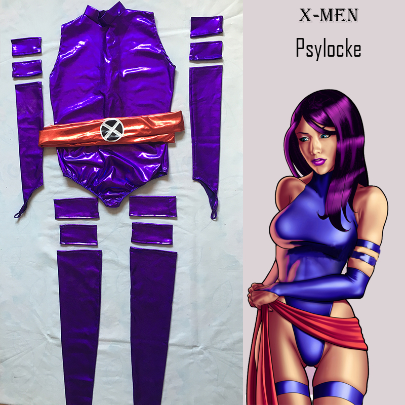 X-Men Psylocke Elizabeth Betsy Braddock Purple Shiny Suit
