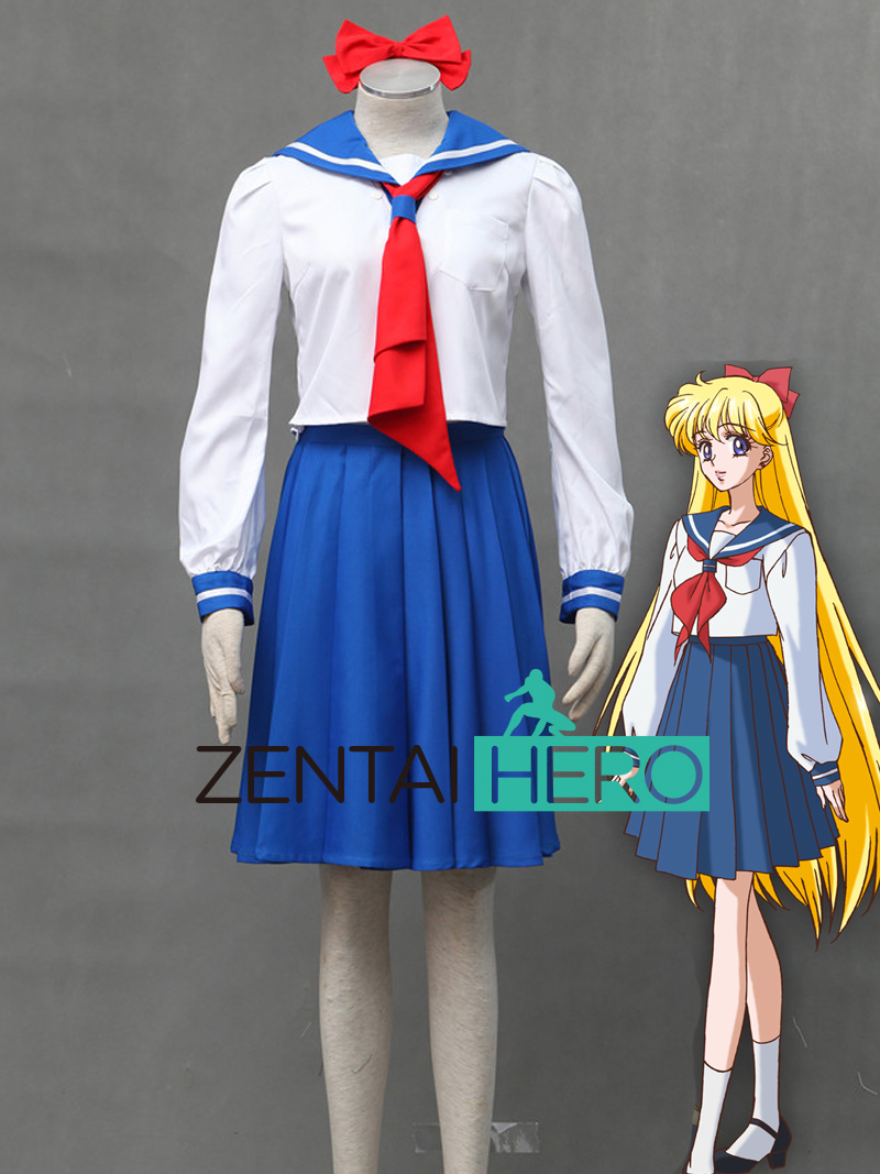 Sailor Moon Minako Aino Sailor School Uniform Anime Cosplay Suit
