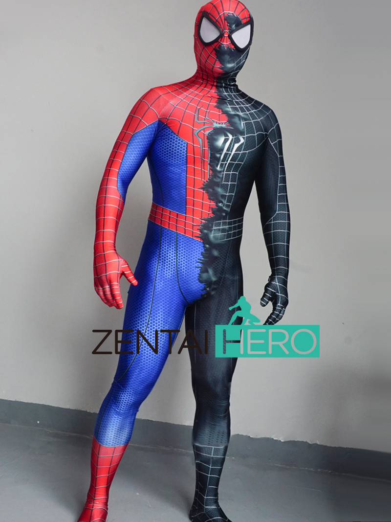 Printed Symbiote Amazing Venom Spiderman Suit Cosplay Costume