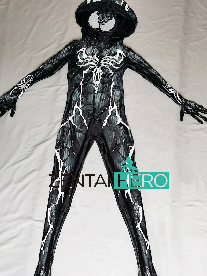 Black Venom Carnage Spiderman Cosplay Costume with Hood