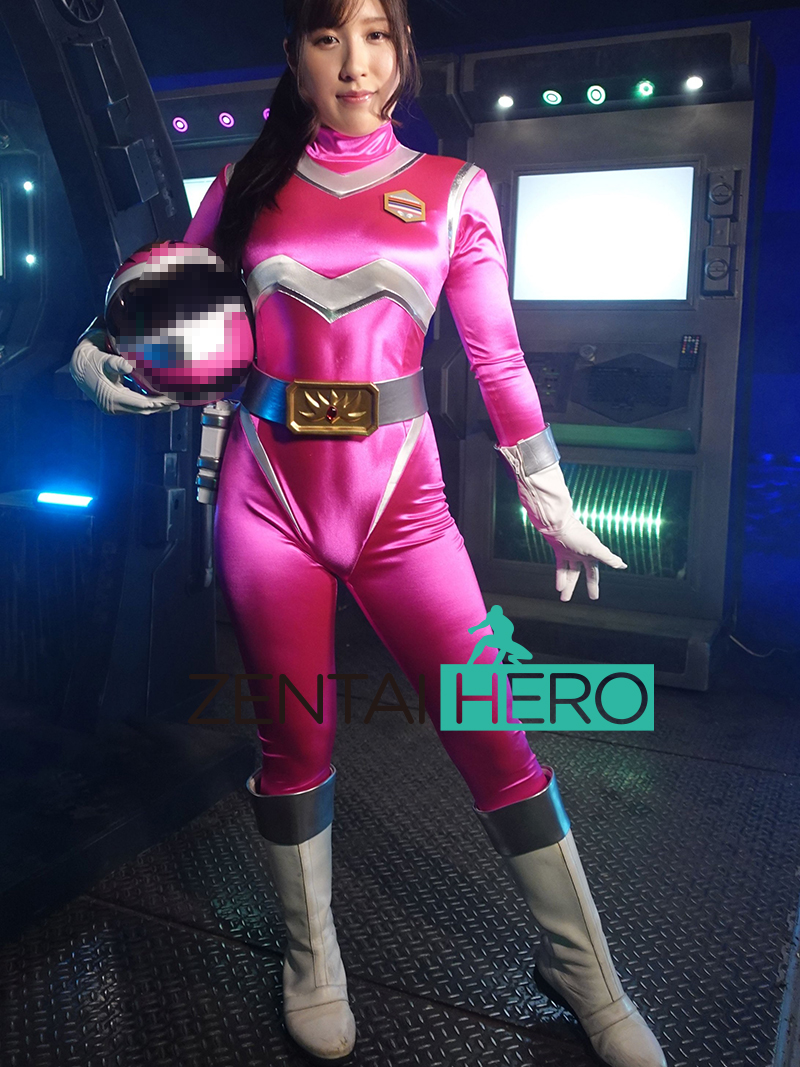 Girl Sexy Heroine Ranger Pink Shiny Satin Cosplay Costume