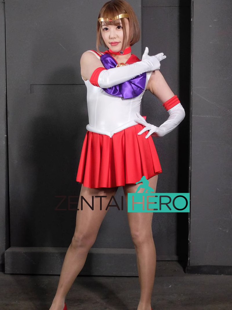 Heroine Red/White Moon Girl Lycra Cosplay Costume Sailor Mars