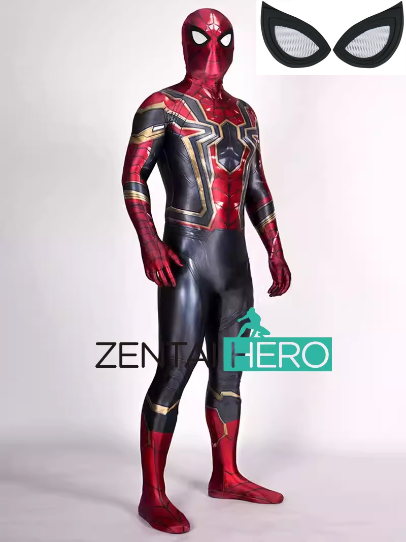 Spider No Way Home Iron Spider Cosplay Costume Lenses Attached