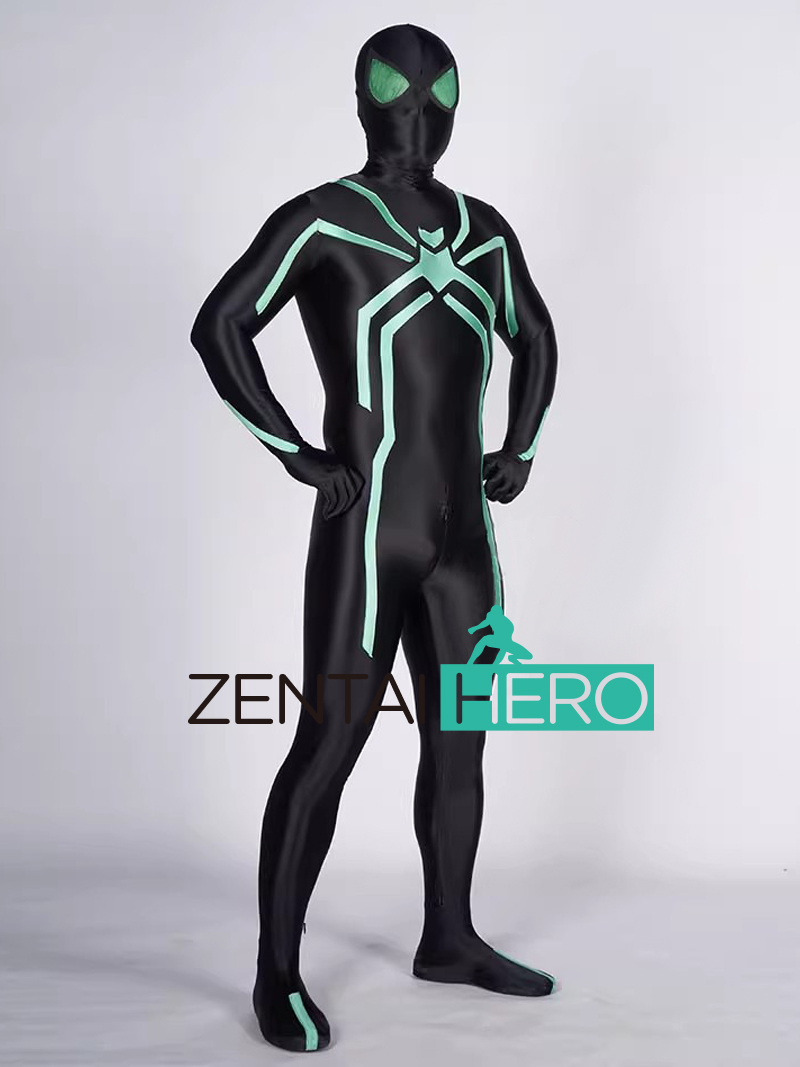 Printed Shiny Satin PS4 Stealth Suit Spider Cosplay Costumes