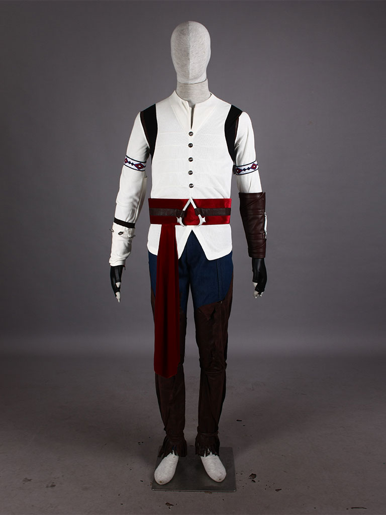 Assassin's Creed III Connor White Assassin Uniform Cosplay Costu