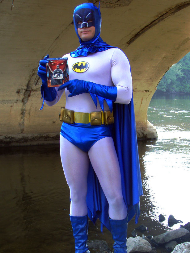 Grey and Blue Spandex Batman Cosplay Costume