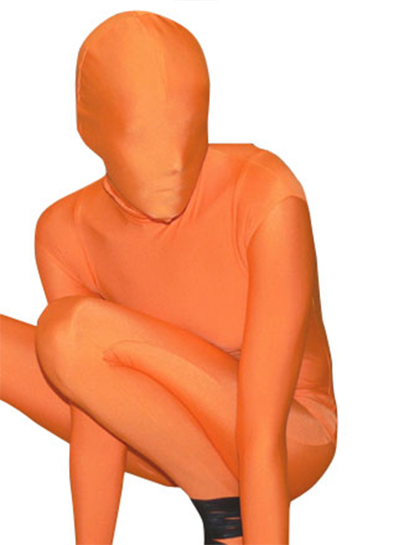 Orange Lycra Fabric Zentai Full Bodysuit