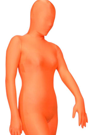 Orange Lycra Fabric Zentai Full Bodysuit