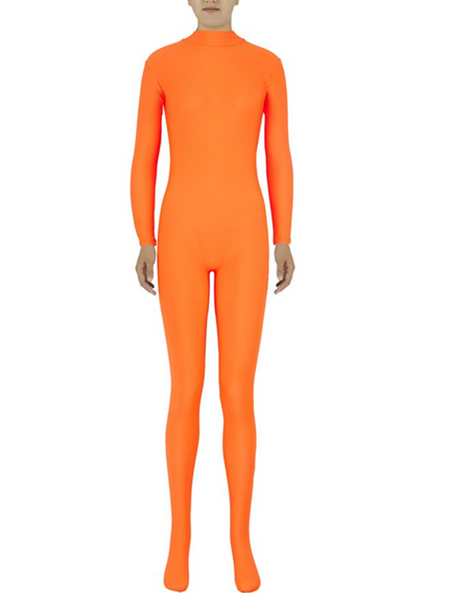 Orange Lycra Spandex Leotard Tights Bodysuit