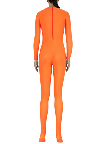Orange Lycra Spandex Leotard Tights Bodysuit