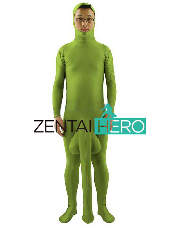 Green Zentai For Male With Penis Party