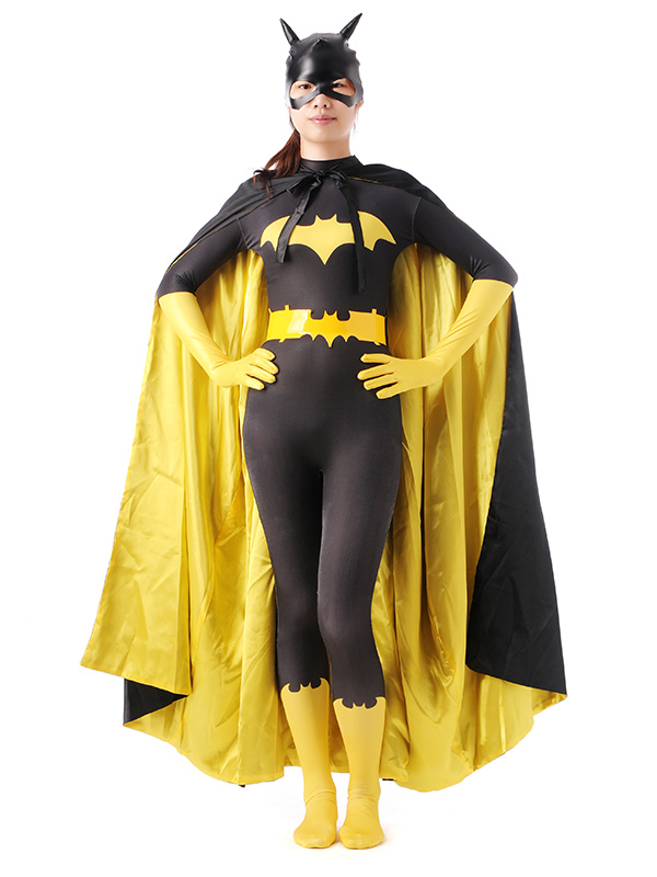 Batman Cosplay Costume Spandex Batgirl Bodysuit With Cape
