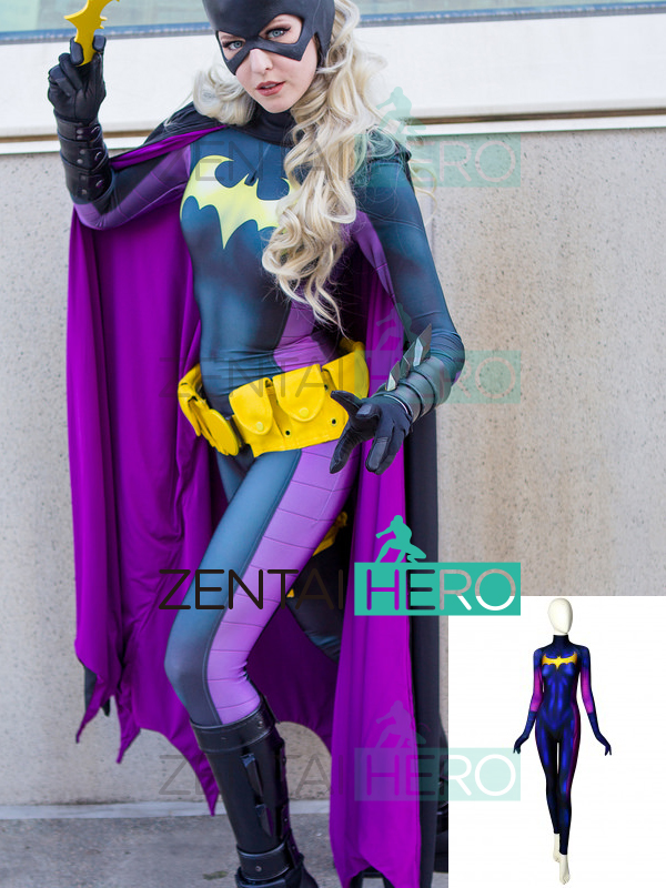 3D Printed Dye-sub New 52 Batgirl Cosplay Costume with Cape