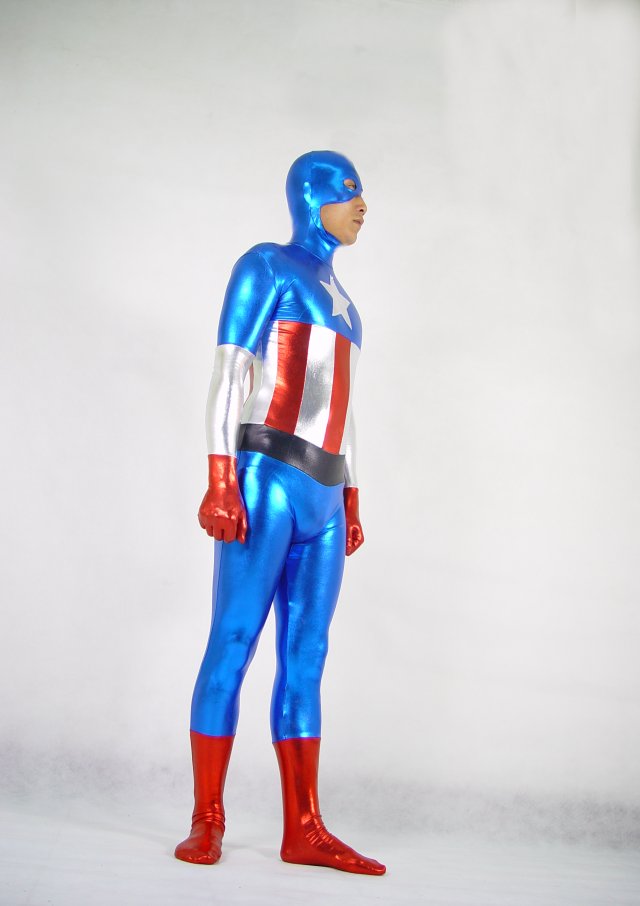 Captain America Shiny Cosplay Costume For Men