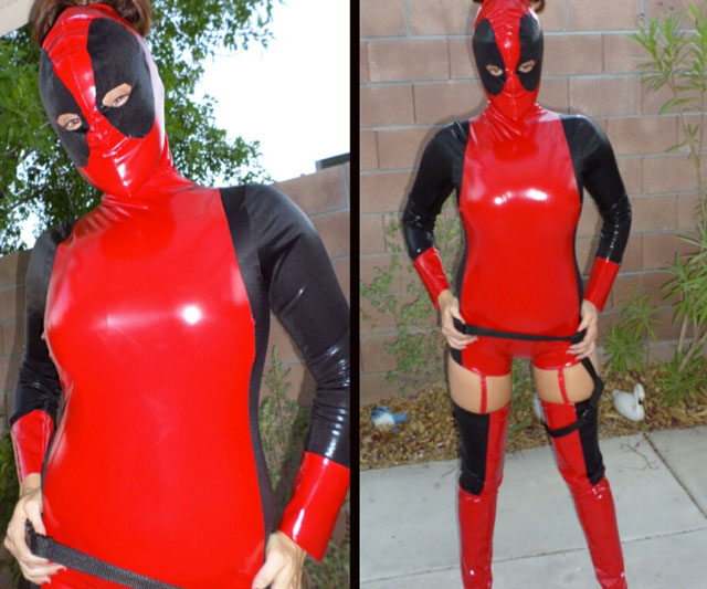 Deadpool Cosplay Costume PVC Sexy Catsuits Open Eye