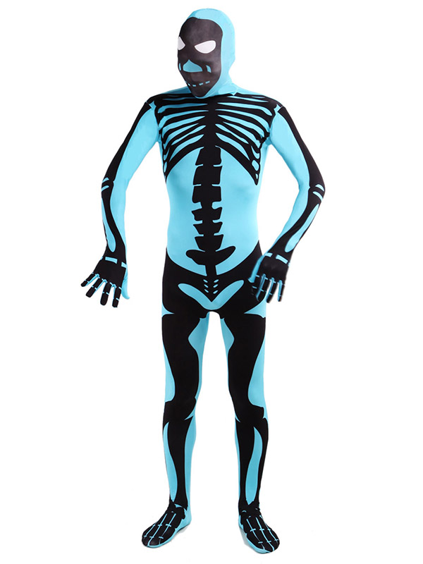 Blue Skeleton Cosplay Halloween Costume Zentai Bodysuit