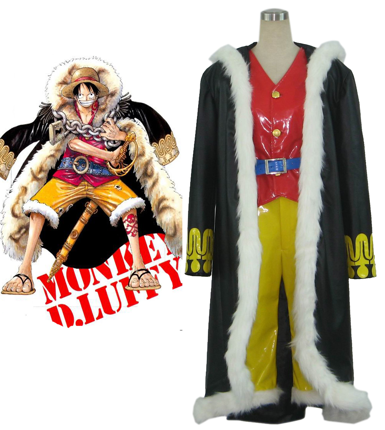 One Piece Monkey·D·Luffy The New World Captain Cosplay Costume