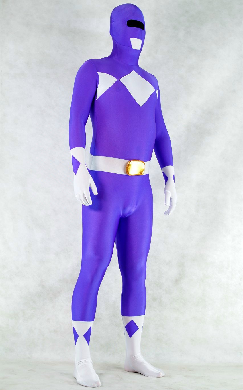 Ranger Halloween Costumes Zentai Purple MIGHTY MORPHIN