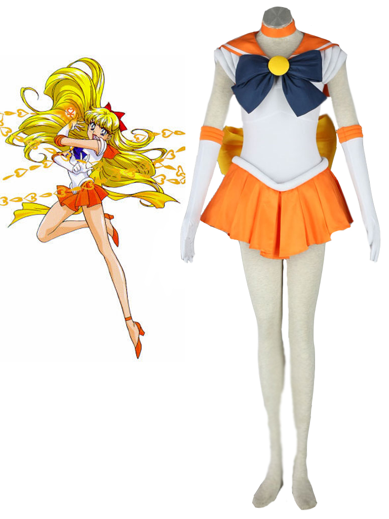 Sailor Moon Venus Minako Aino Fighting Uniform Cosplay Costume