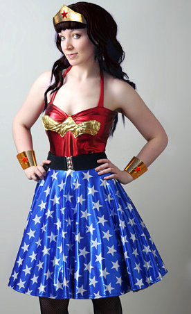 Wonder Woman Shiny Spandex Costume Dress