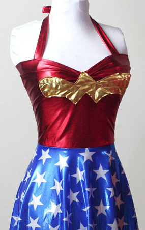 Wonder Woman Shiny Spandex Costume Dress