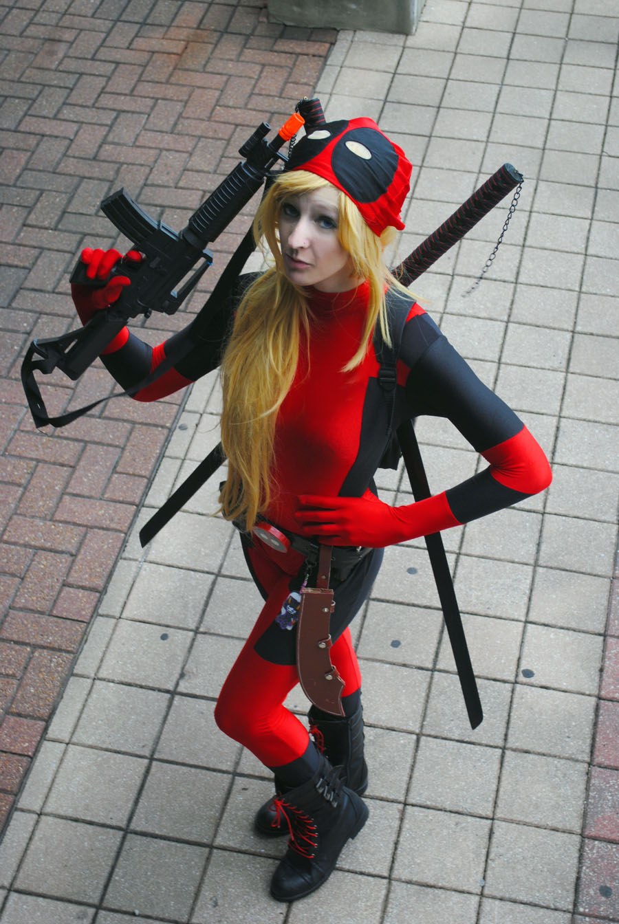 Deadpool Cosplay Costume Female Catsuits With Hat