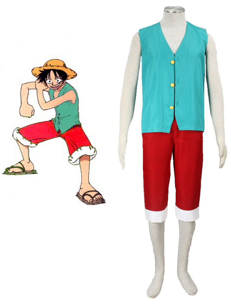 One Piece Monkey·D·Luffy Green Cosplay Costume