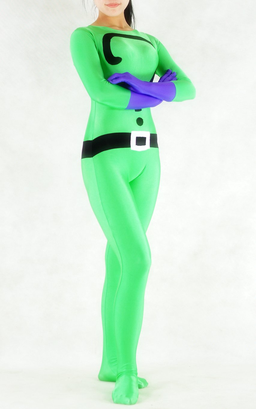 Question Mark Spandex Green Catsuit