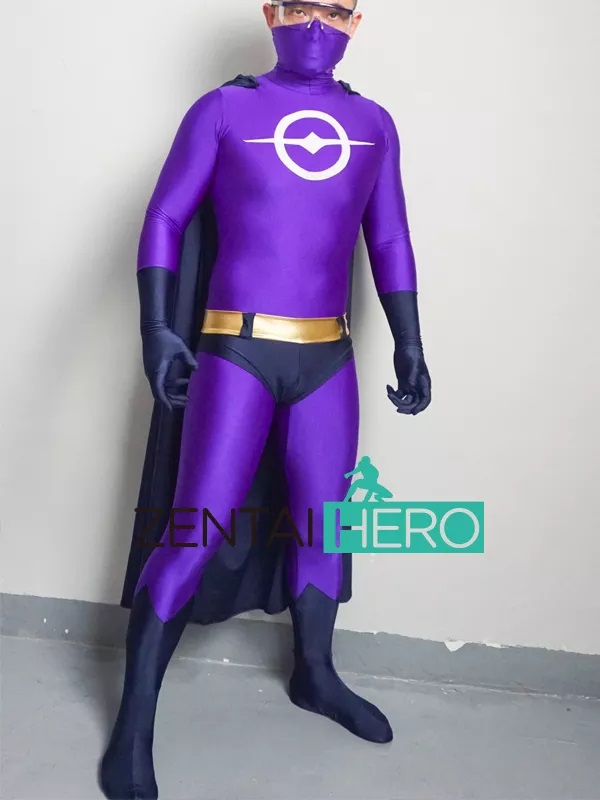 Sexy Male Purple Spandex Lycra Zentai Superhero Bodysuit
