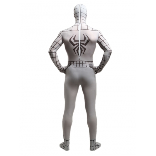 White Spandex Spiderman Halloween Costume