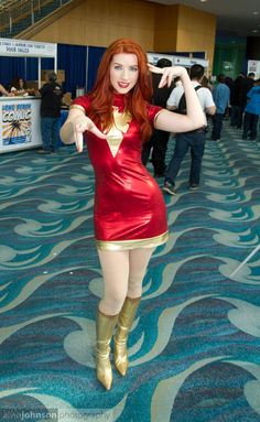 X-Men Phoenix Jean Grey Cosplay Costume Red Dress