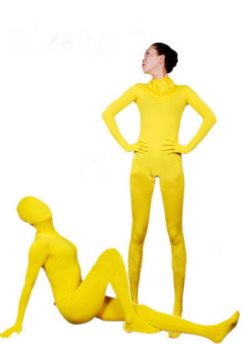 Yellow Lycra Fabric Zentai Bodysuits