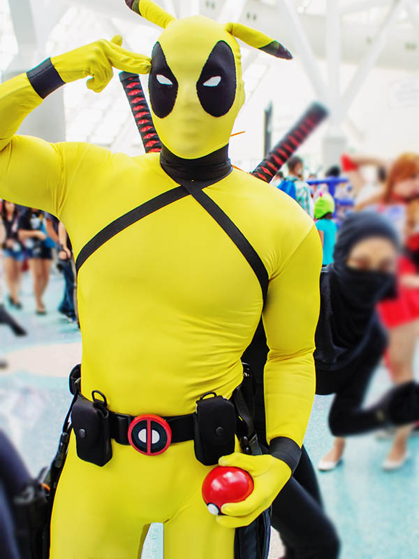 Deadpool Pokemon Pikachu Cosplay Costume Halloween