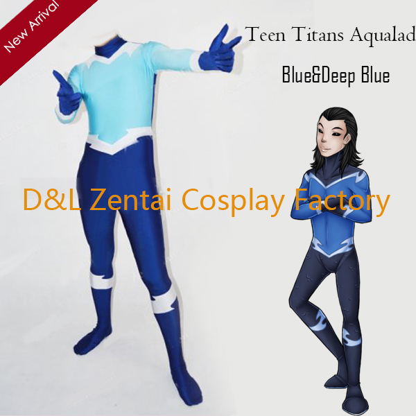 Blue Lycra Teen Titans Aqualad Superhero Costumes