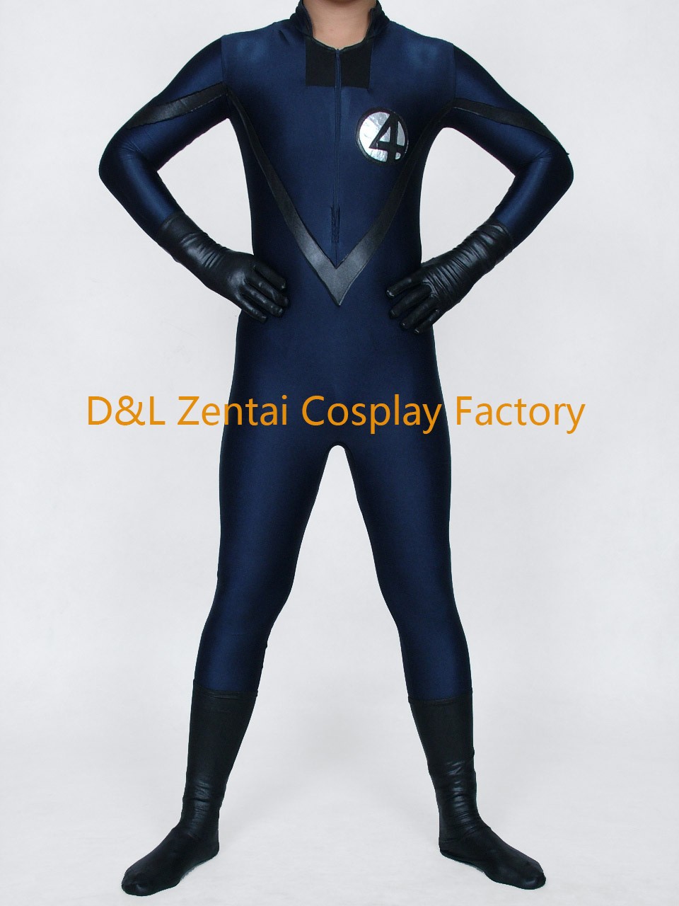 Navy Fantastic Four Lycra Spandex Superhero Zentai Catsuit