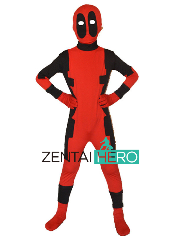Red And Black Child Deadpool Costume