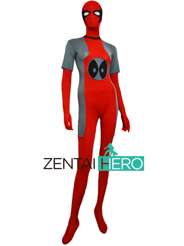 Red And Gray Deadpool Superhero Costume