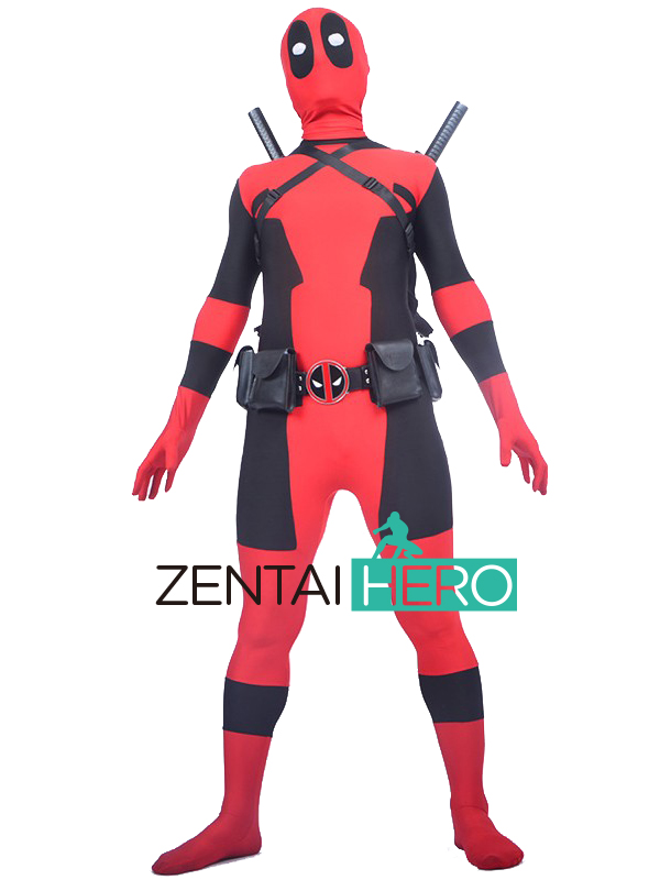 Classical Deadpool Costume in Red And Black Color