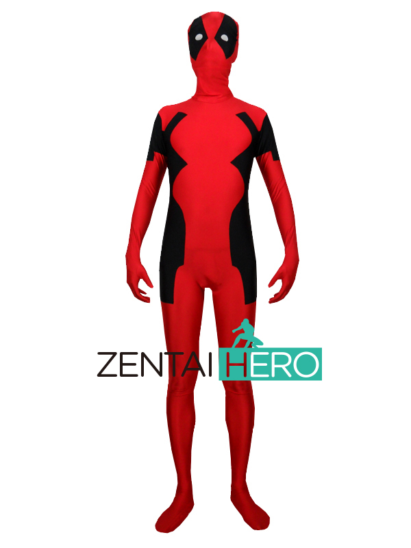 New Teen Red and Black One Piece Deadpool Costume