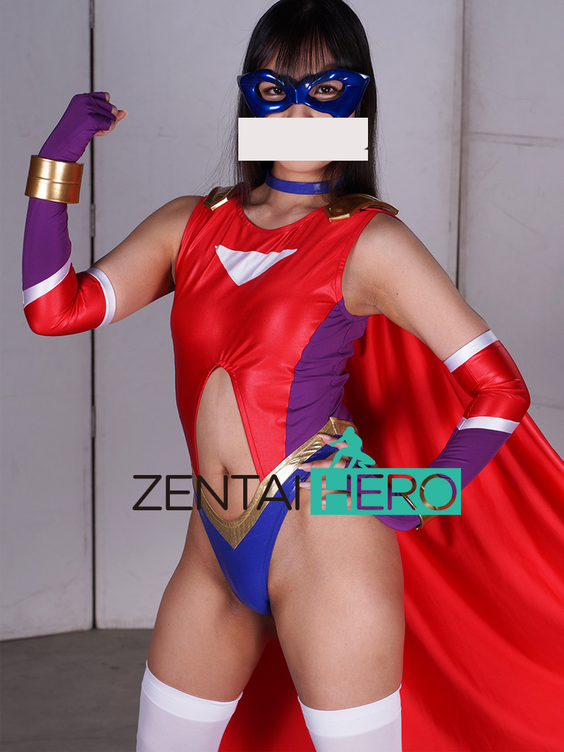 Sexy Heroine Girl Spandexer Neo Red/Purple Leotard with Cape
