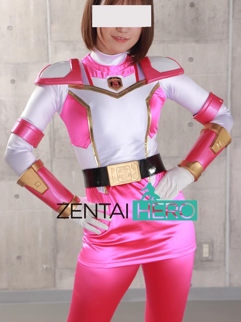 Super Heroine Women's Shiny Satin Sexy Pink Girl Lady Suits