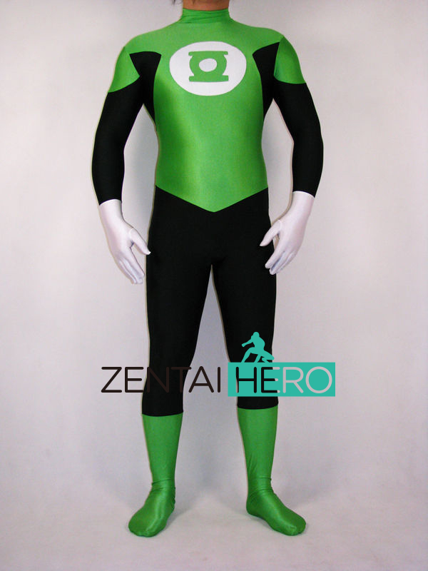 Lycra Spandex Green Lantern Superhero Costumes