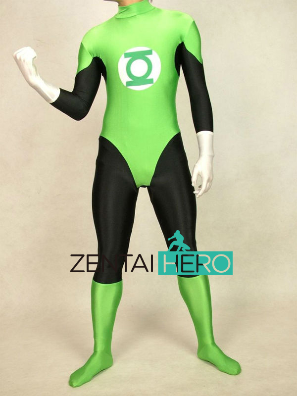 Green Lantern Lycra Spandex Zentai Halloween Superhero Costumes
