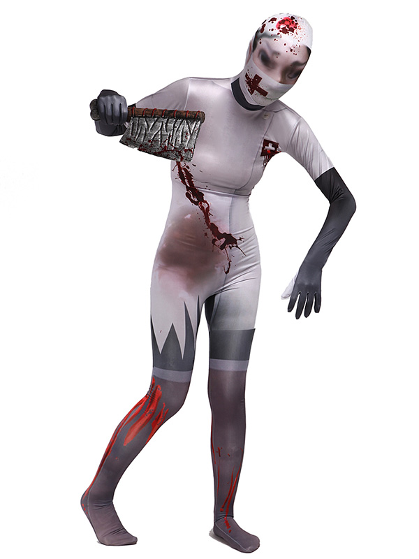 Blood Nurse Horrible Spandex Zentai Bodysuit Halloween
