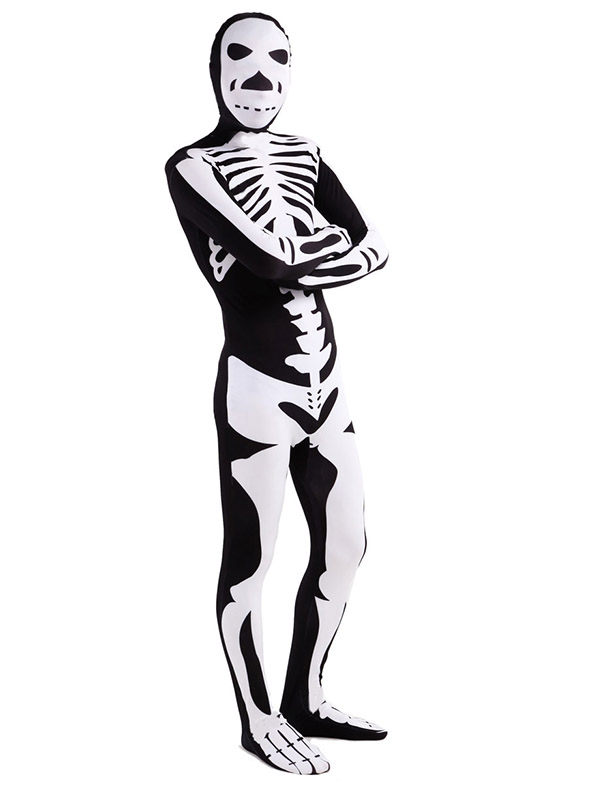 Horrible Black Skeleton Cosplay Halloween Costume Bodysuit