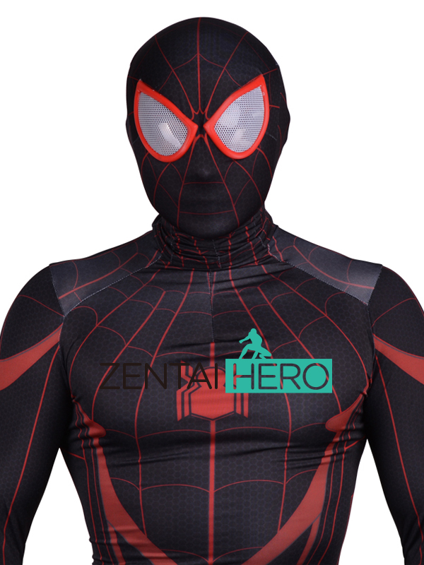 3D Red Black Miles Morales Civil War Spiderman Costume