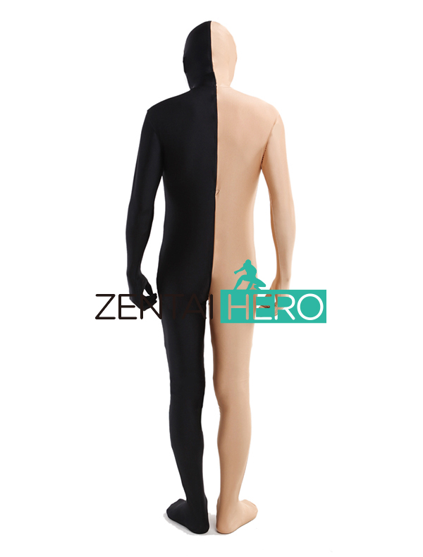 Flesh & Black Full Body Spandex Zentai Suit