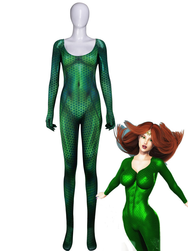3D Printed DC Marvel Quinn Mera Costume Justice League Costume