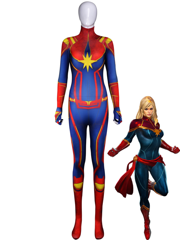 3D Printed Red Captain Marvel Carol Denverse Cosplay Suit