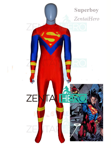 Custom Made Superboy Cosplay Costume Red Spandex Halloween